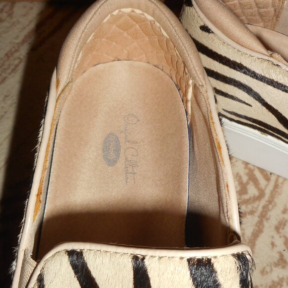 NIB Dr. Scholl's fur with zebra pattern slip on, size 8 - Picture 3 of 7